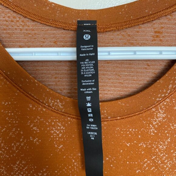 Lululemon Men’s XXL Metal Vent Tech Short Sleeve T-Shirt 2.0 Burnt Orange NWT - Picture 5 of 8